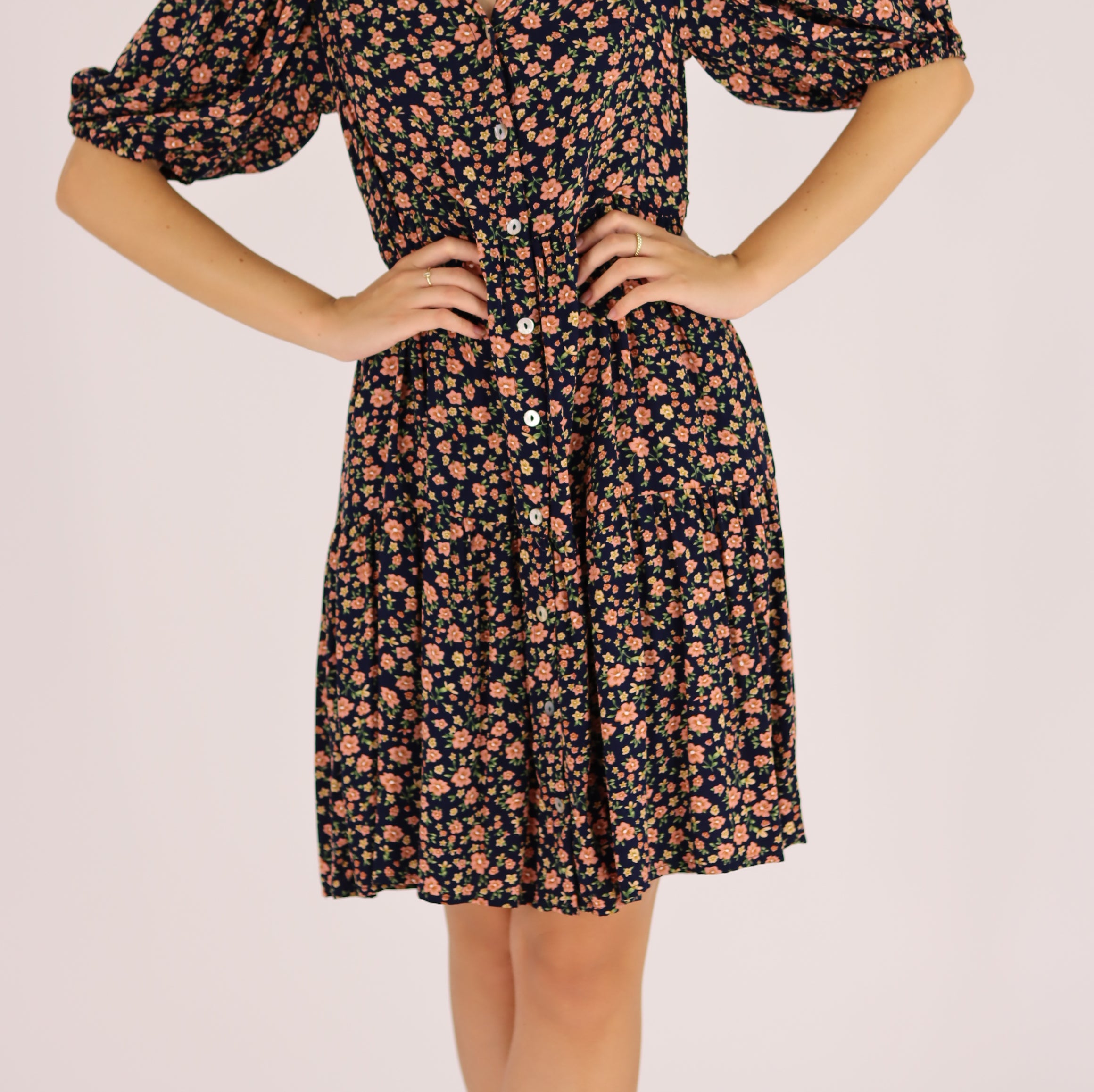 button down floral dress
