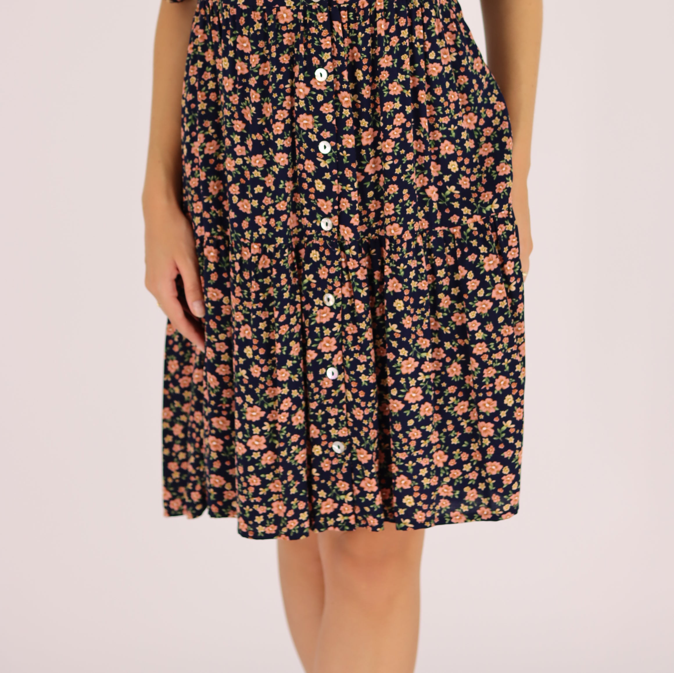 casual dress with V neck