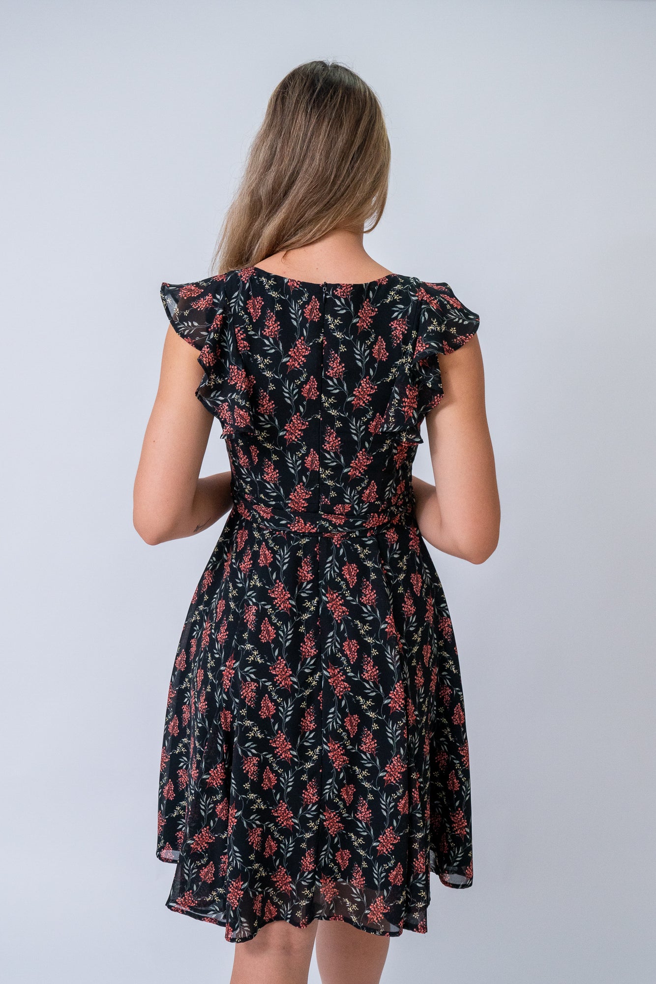 back of the dress with long zipper