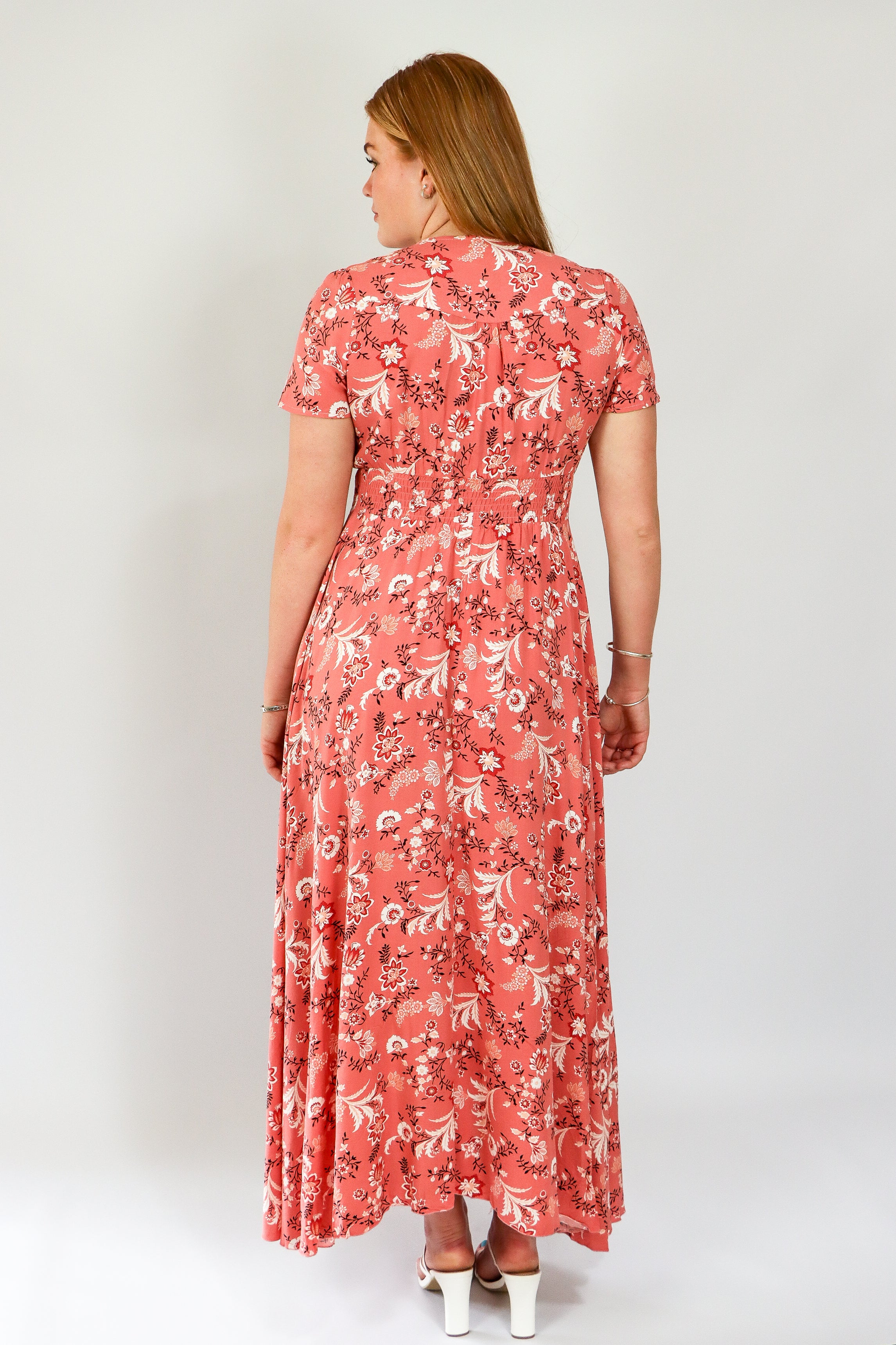 floral maxi dress backside