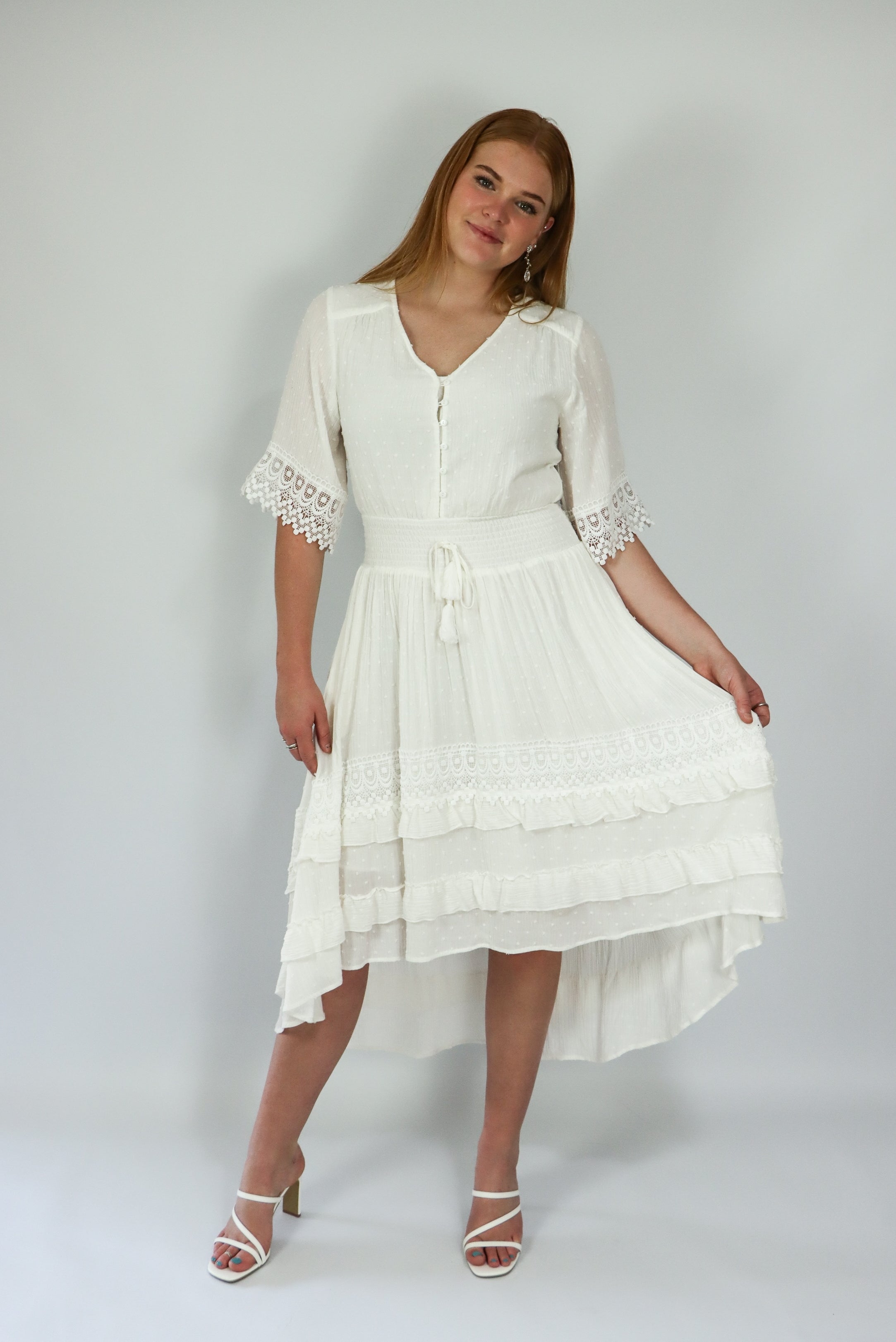 white dress midi length