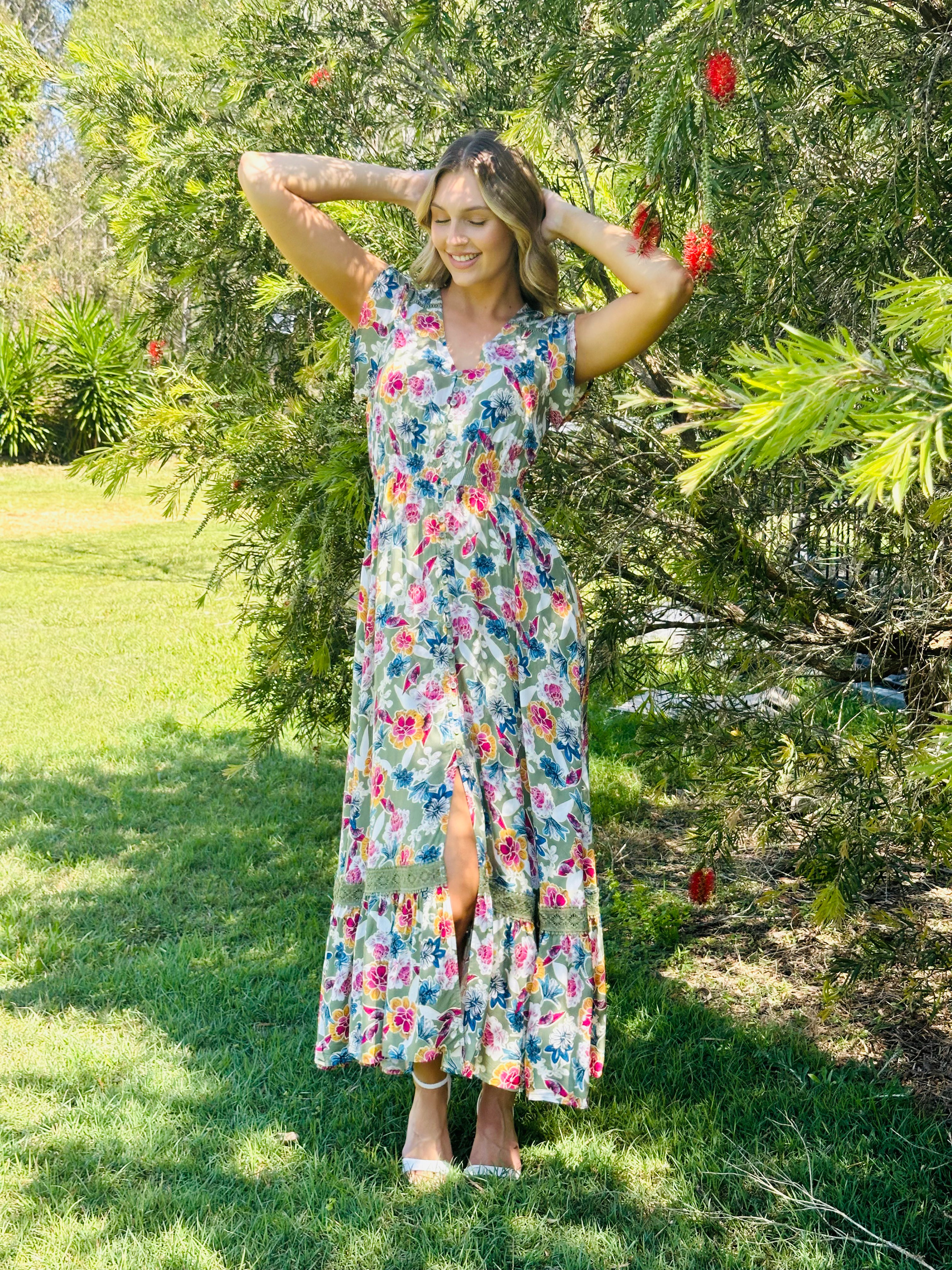 women wearing maxi in the garden