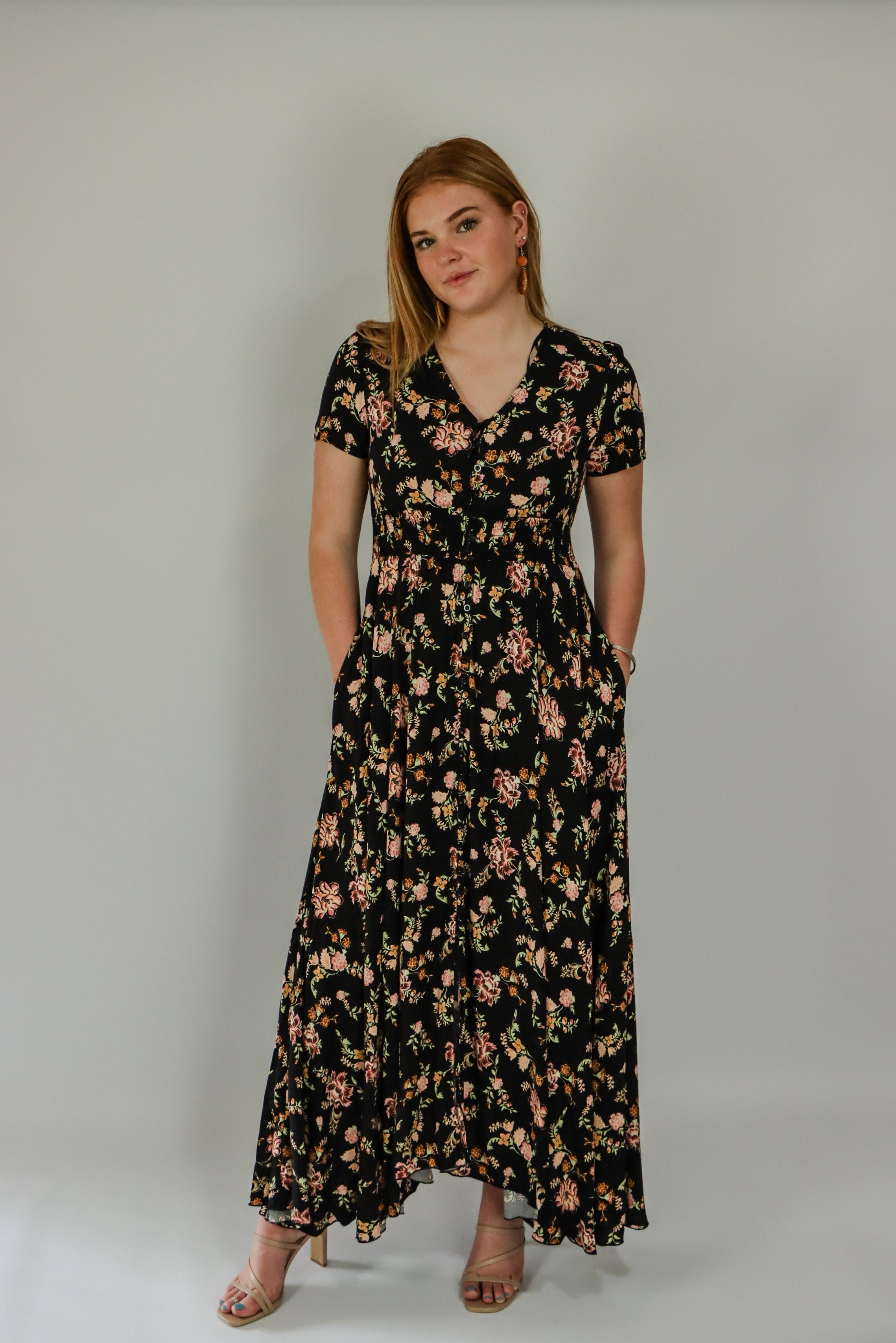 Clara maxi dress with side pockets