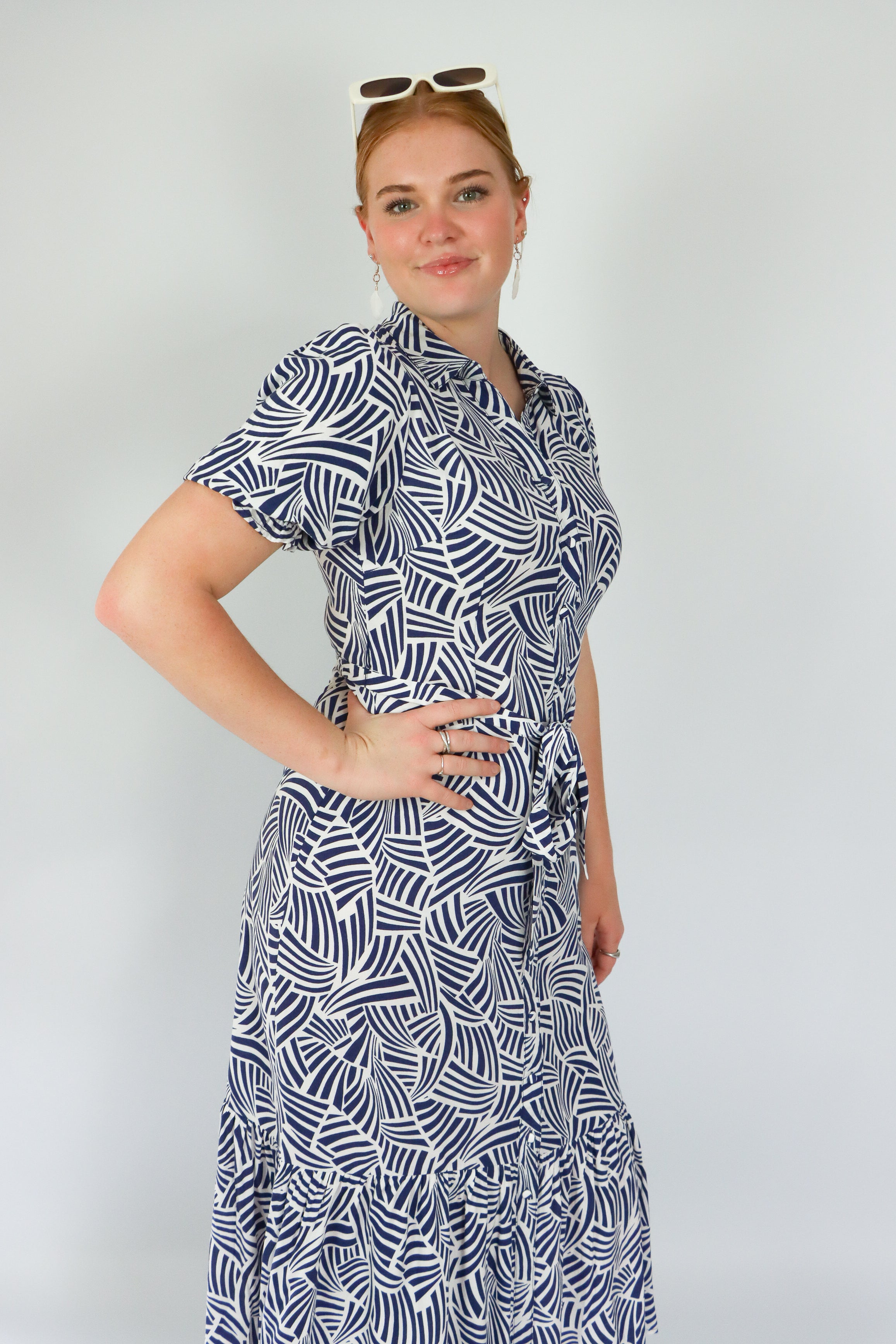 midi dress in blue