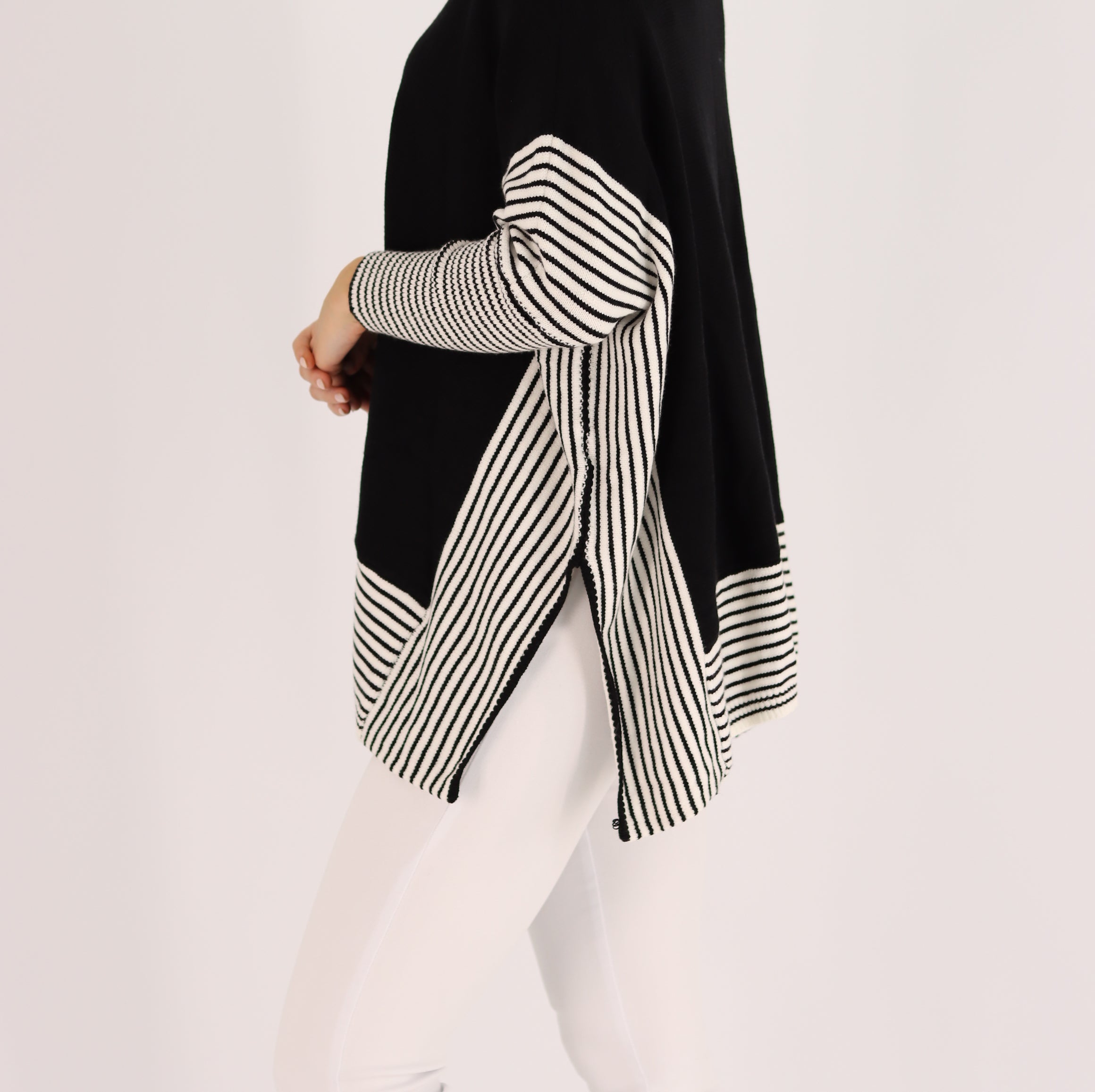 side pic of knit pullover