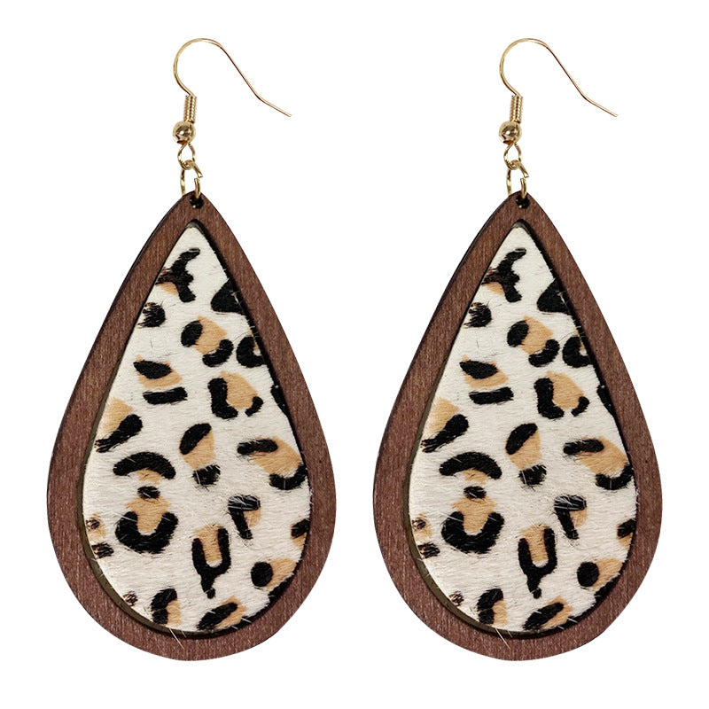 Animal Print Earrings In Brown