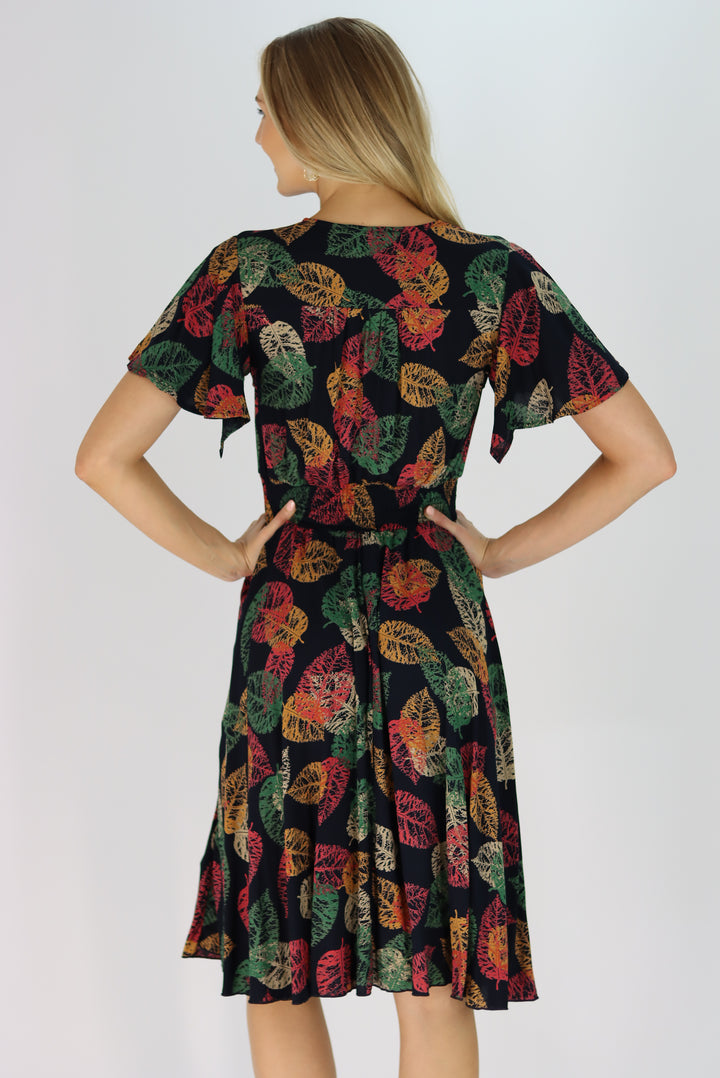 Leonora Dress In Leaf print