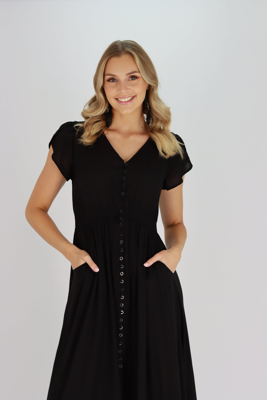 Marcella Black Maxi Dress