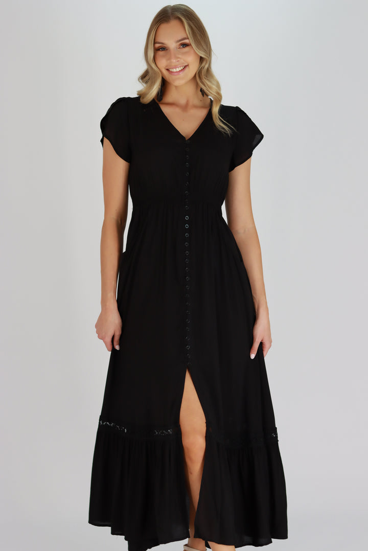 Marcella Black Maxi Dress