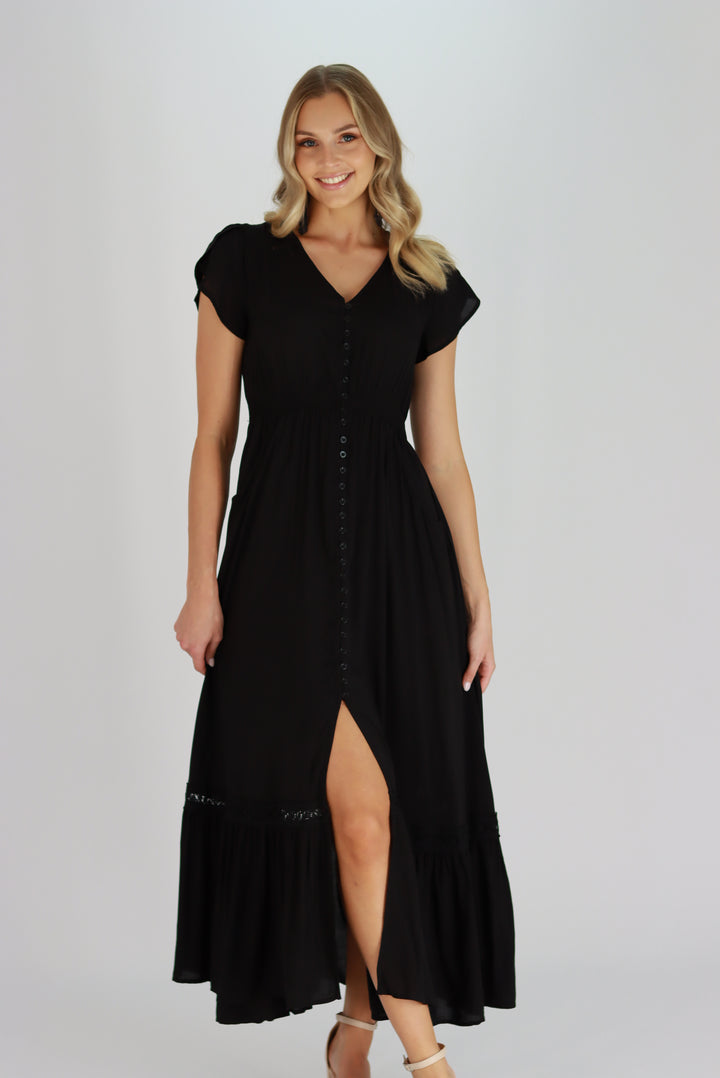 Marcella Black Maxi Dress