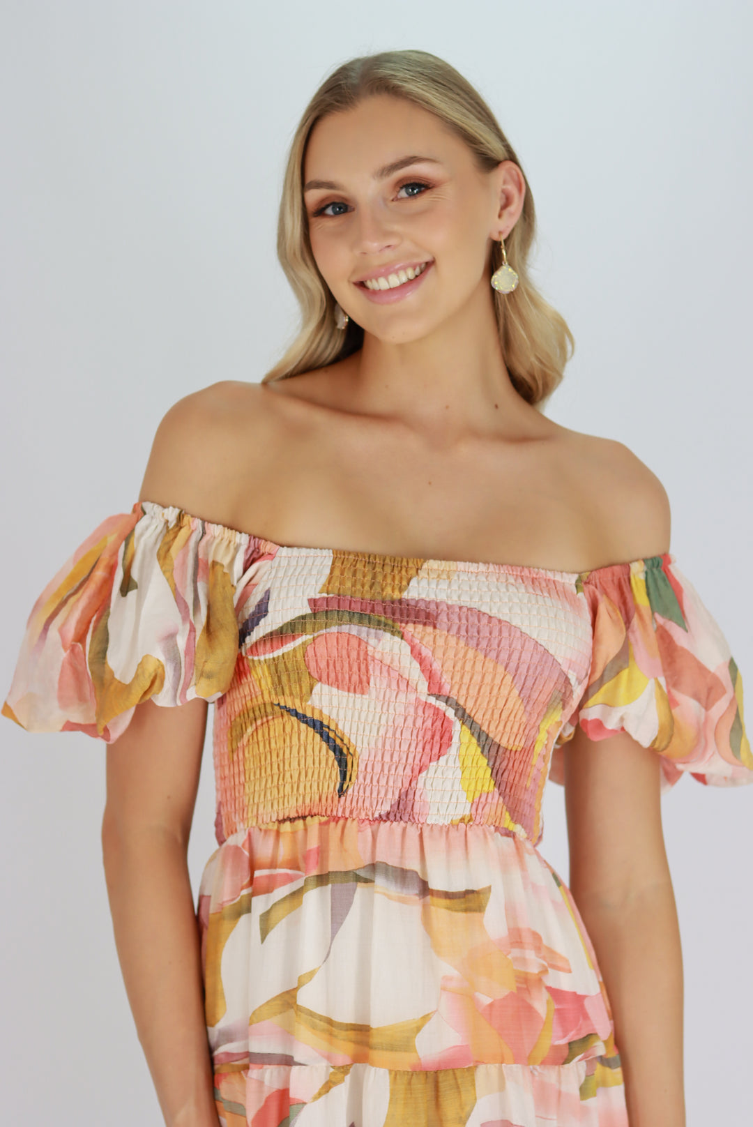 Paradise Midi Dress in Multi Colour