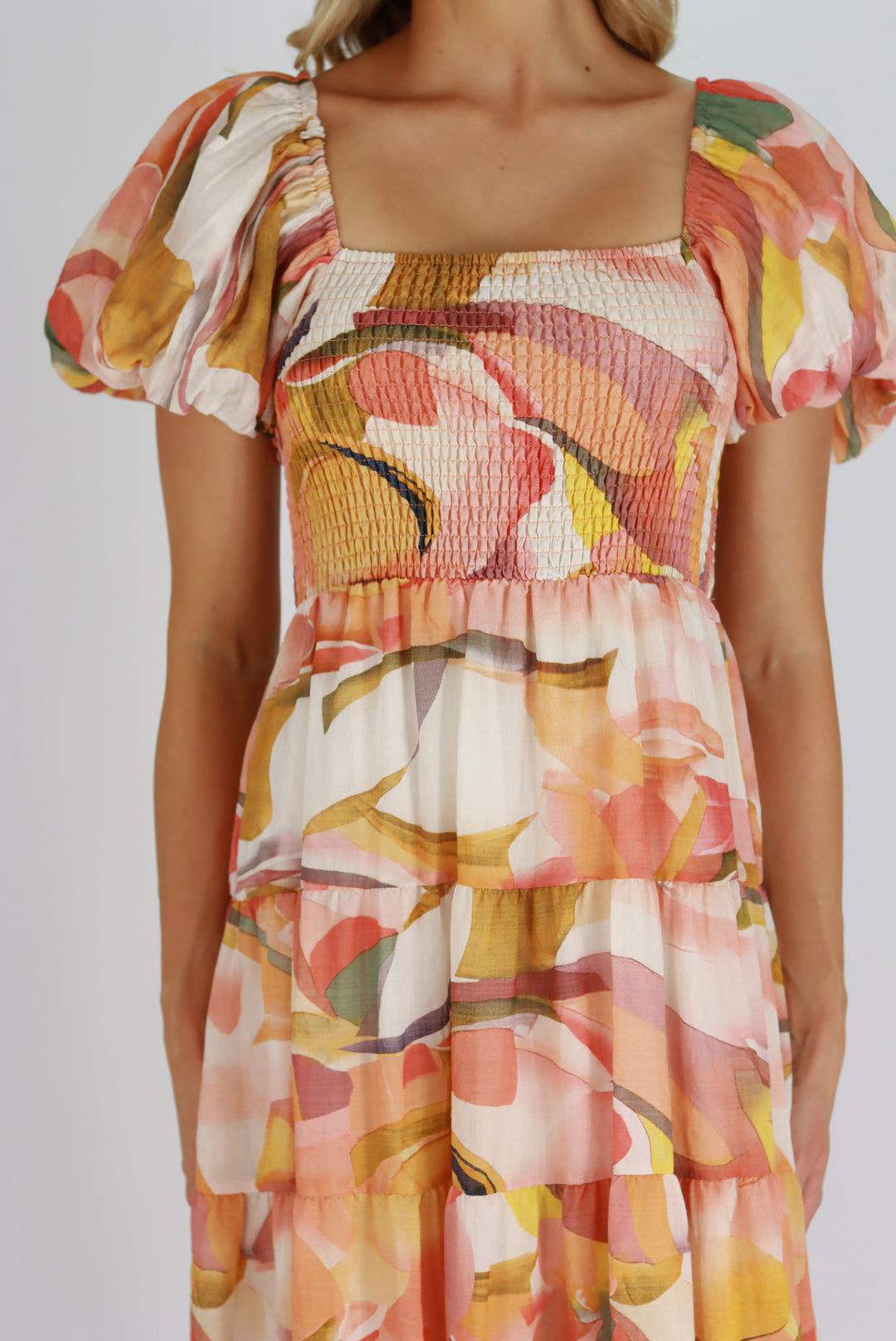 Paradise Midi Dress in Multi Colour