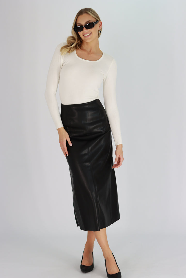 Venice Leather Skirt