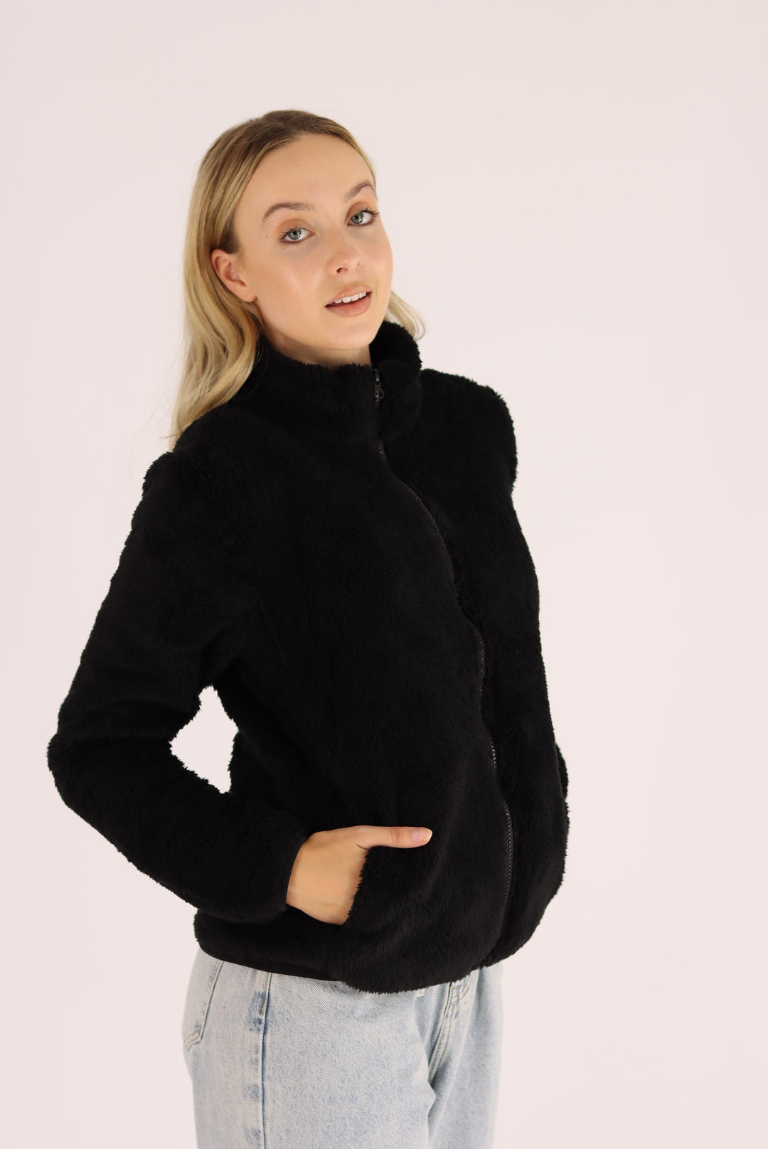 Damon Fur Jacket In Black