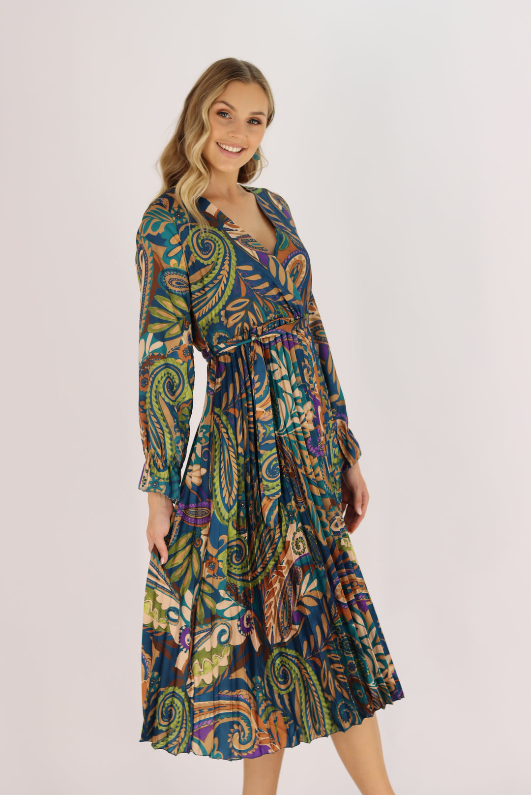 Bellisima Dress In Multi Blue