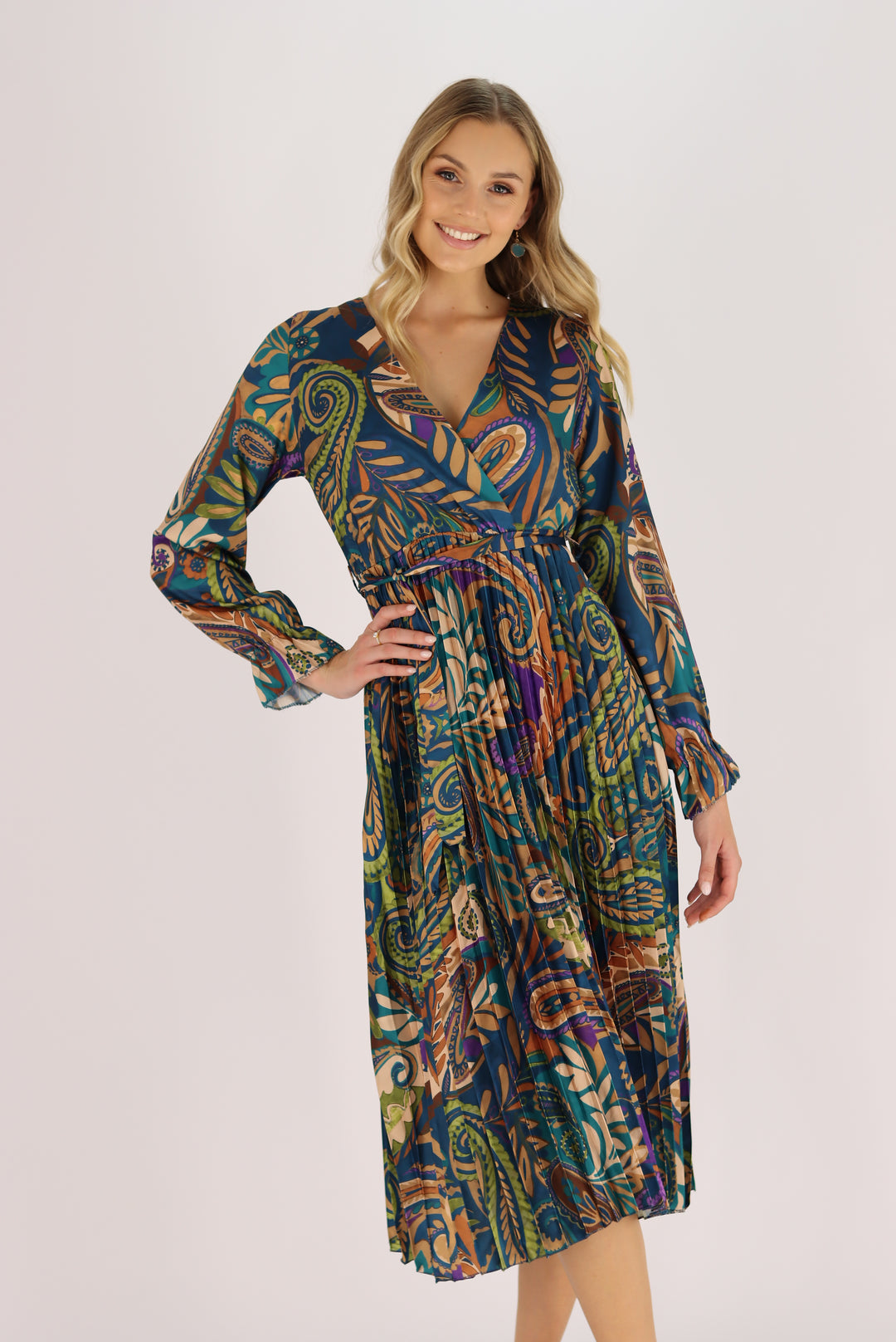 Bellisima Dress In Multi Blue