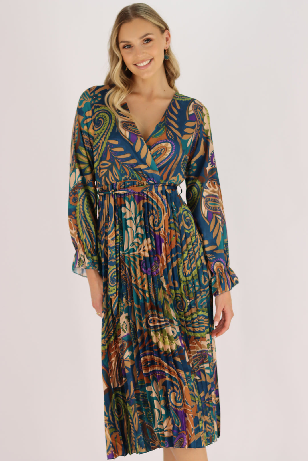 Bellisima Dress In Multi Blue