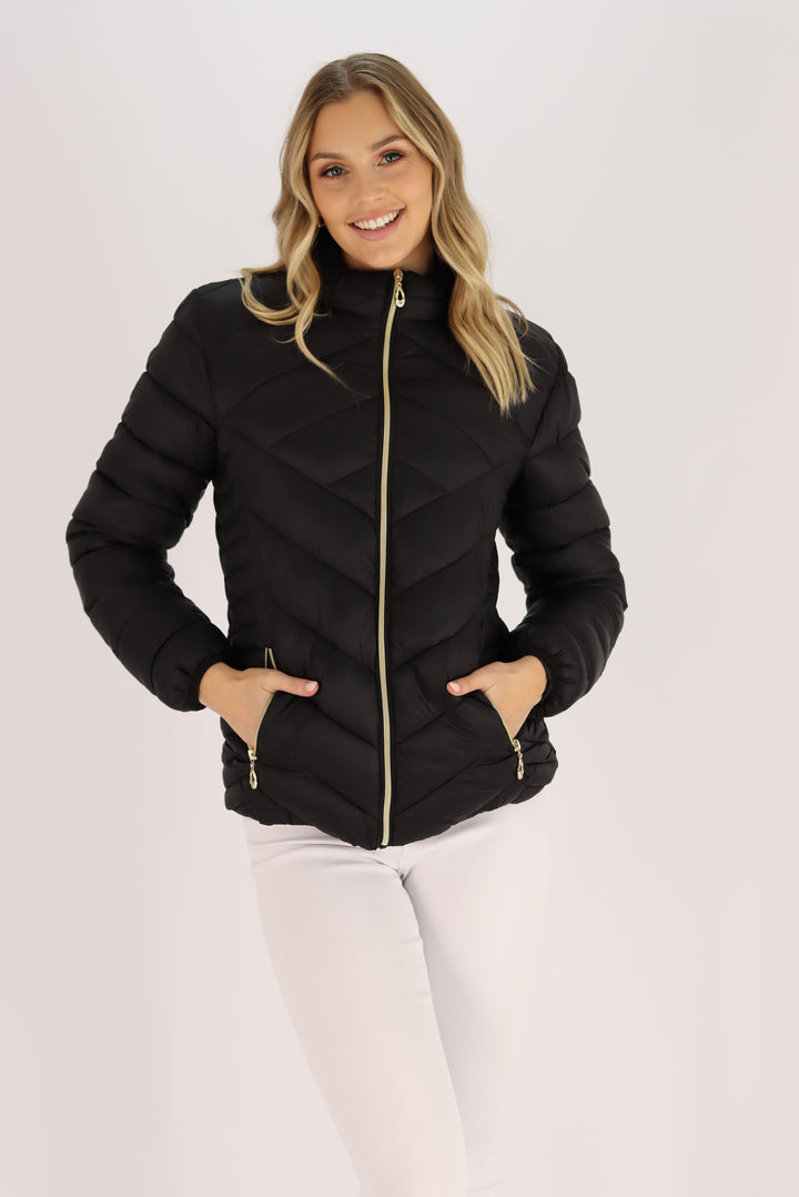 Mallory Puffer Jacket In Black