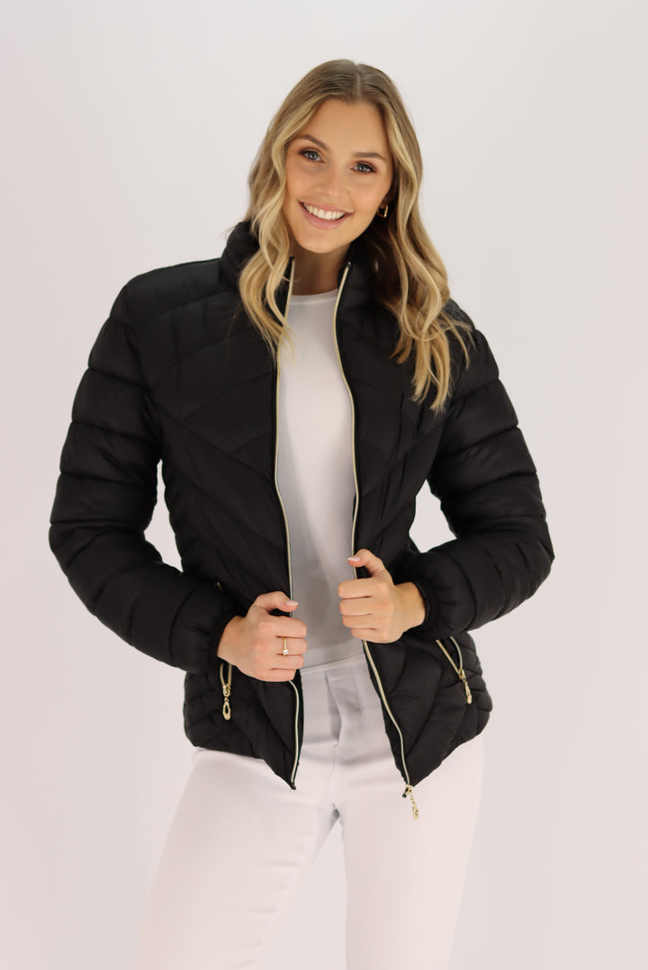 Mallory Puffer Jacket In Black