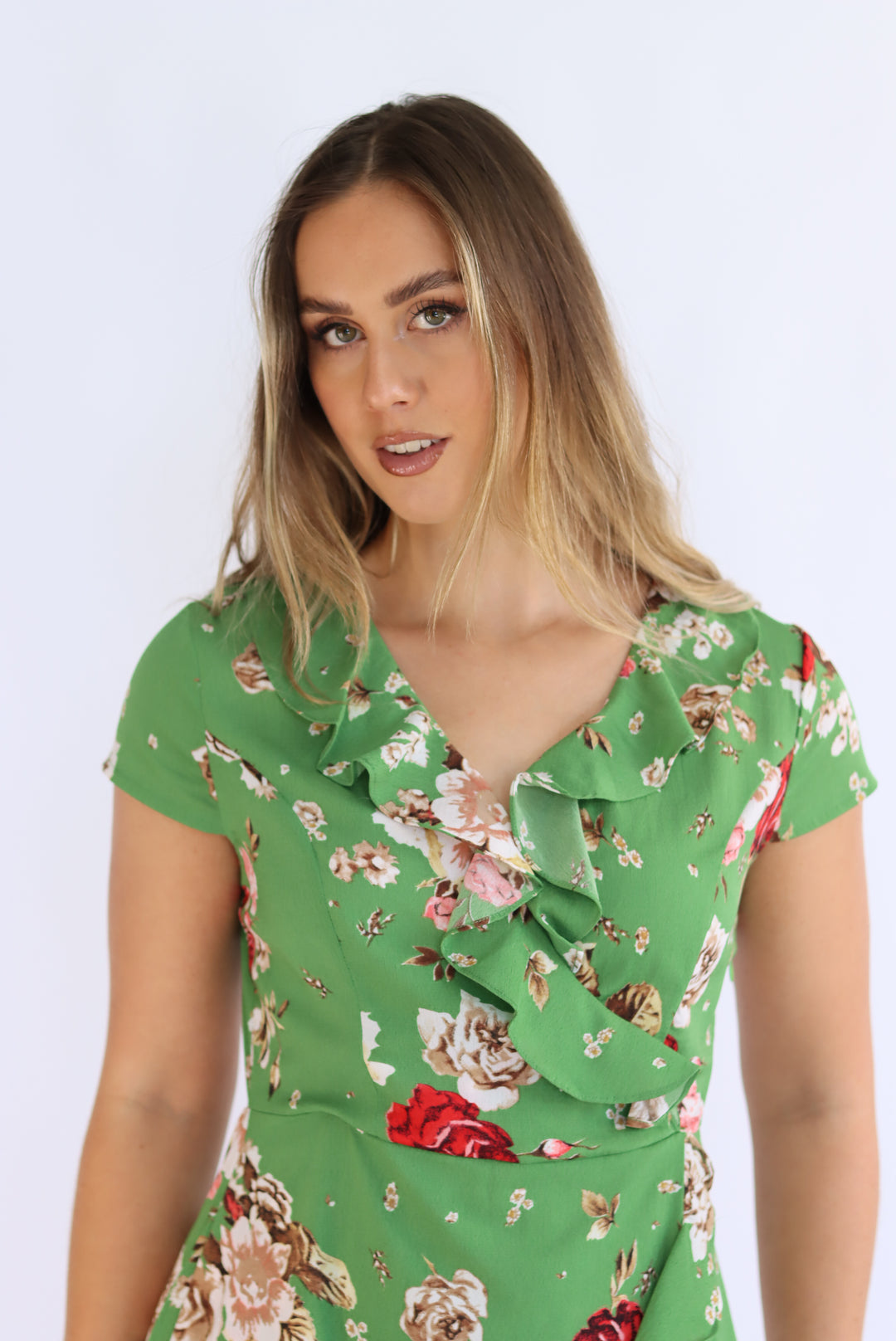 Attley Floral Dress in Green