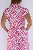 pink dress with waist tie