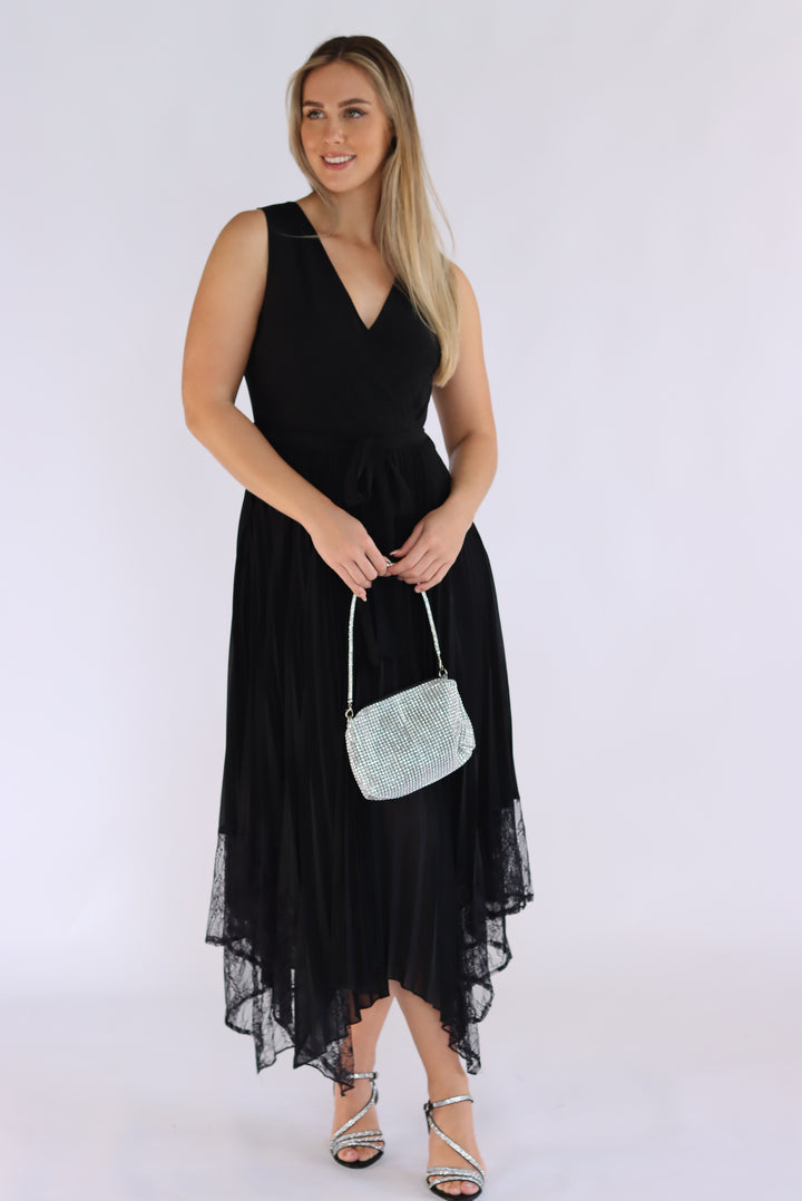 Showstopper Black Lace Midi Dress