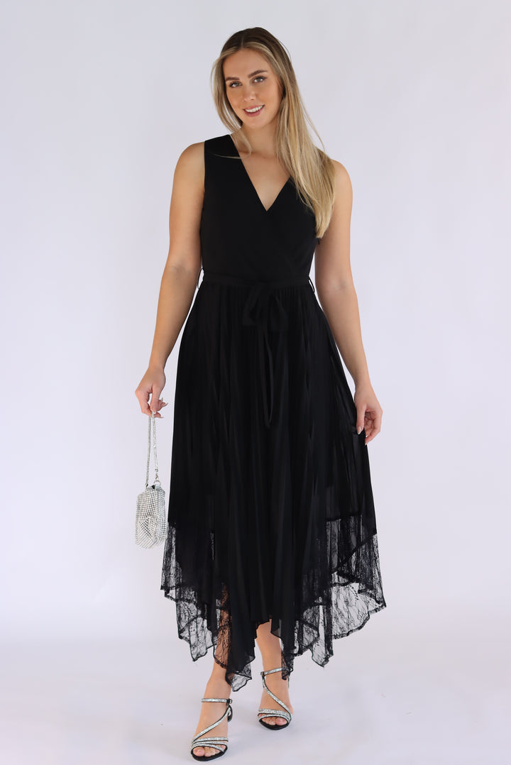 Showstopper Black Lace Midi Dress