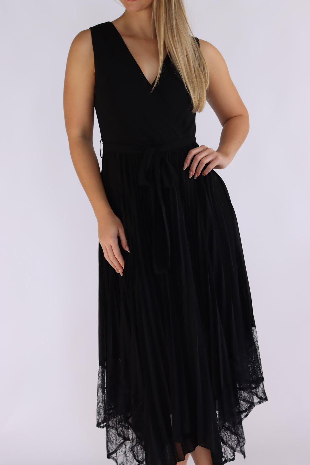 Showstopper Black Lace Midi Dress