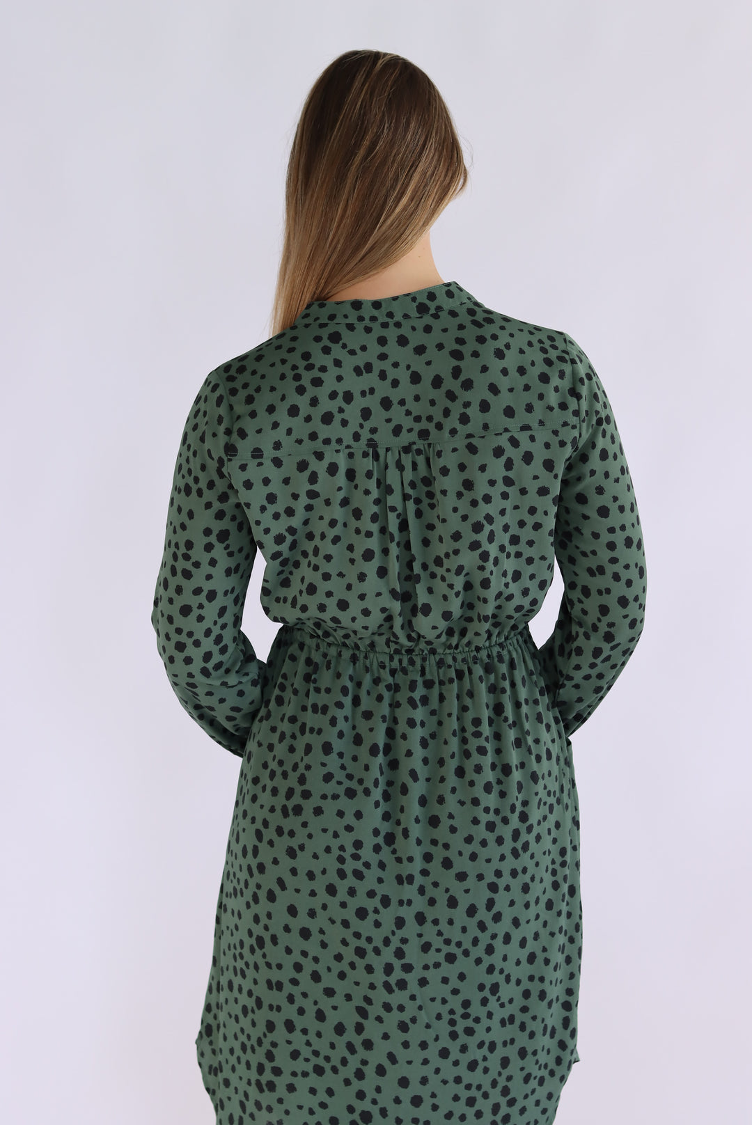 Ellie Leopard Dot Dress In Green