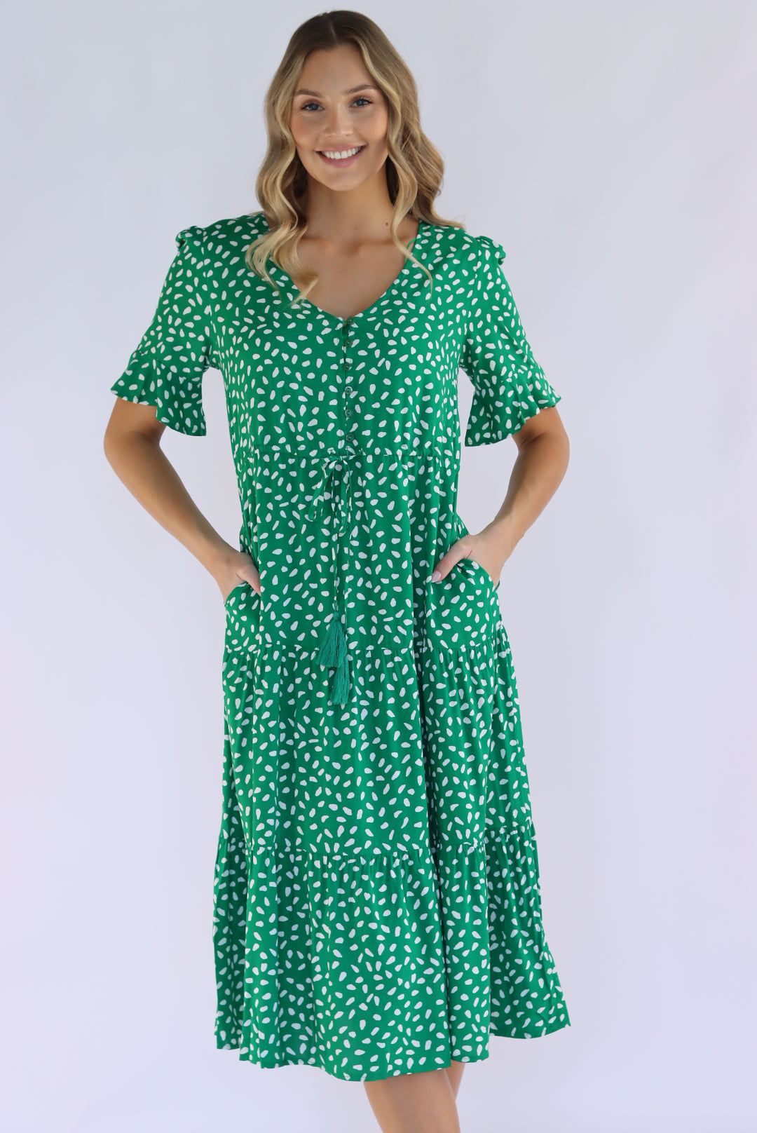 Dina Midi Dress In Green