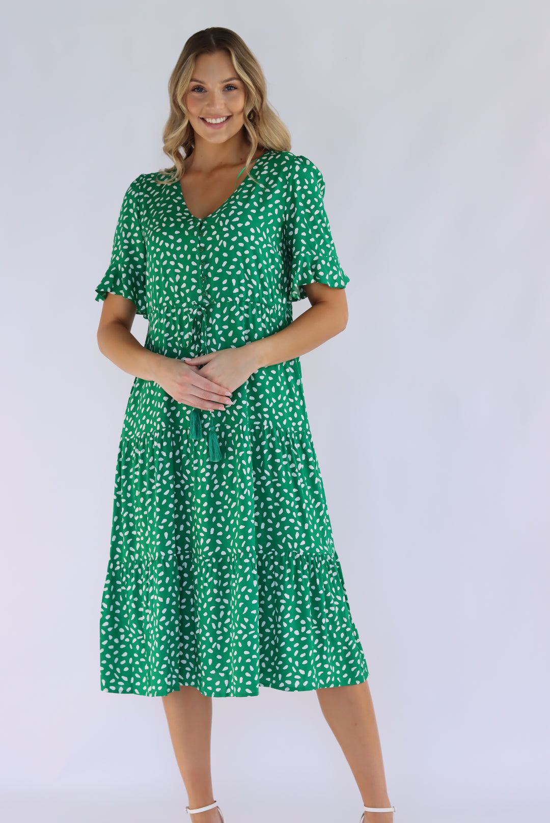 Dina Midi Dress In Green