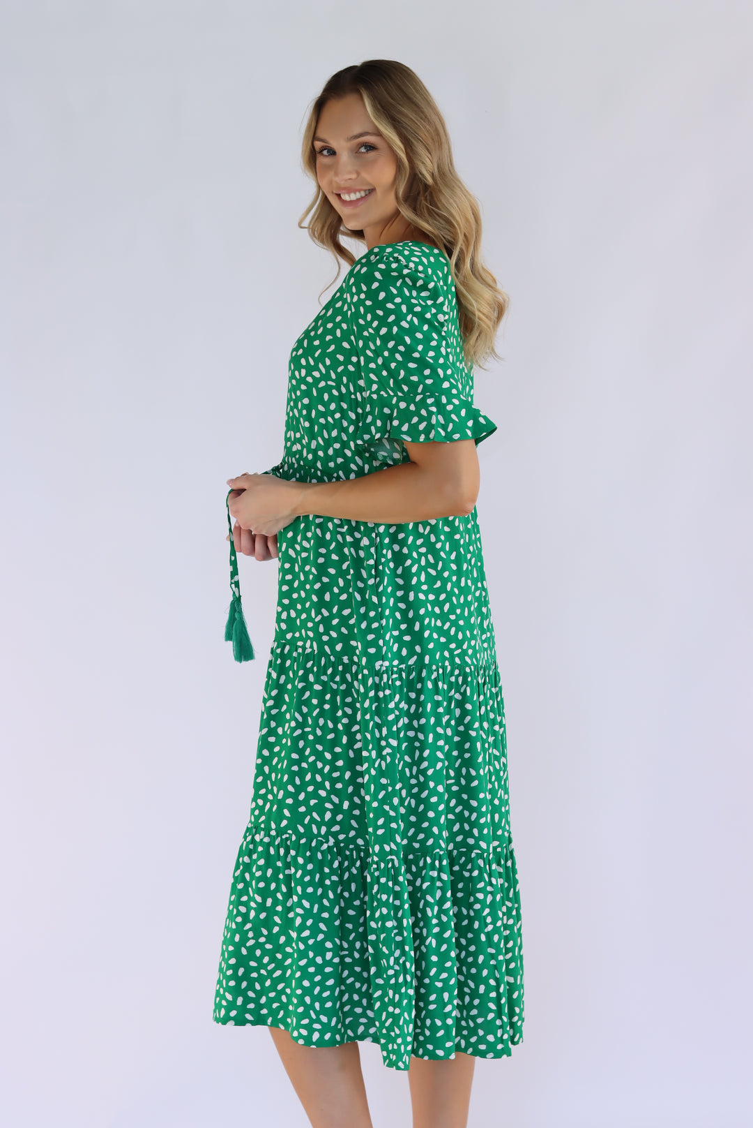 Dina Midi Dress In Green