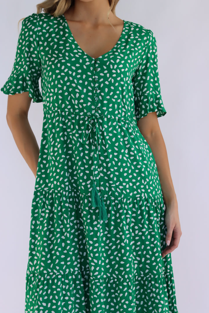 Dina Midi Dress In Green