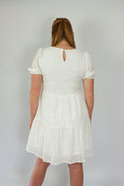 Cotton fabric dress in white