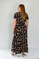 maxi dress in black colour backside