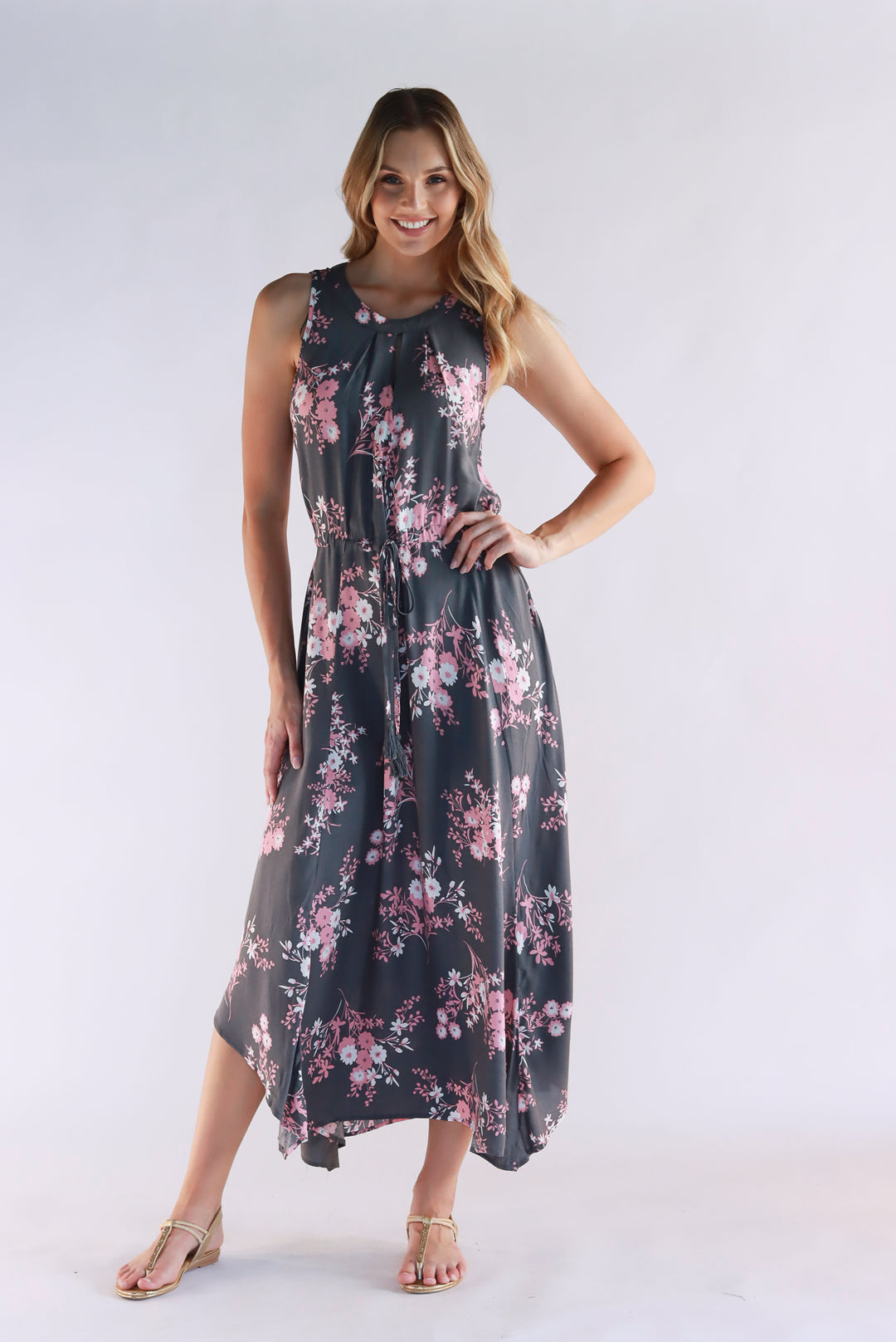 Tarana Maxi Dress In Grey