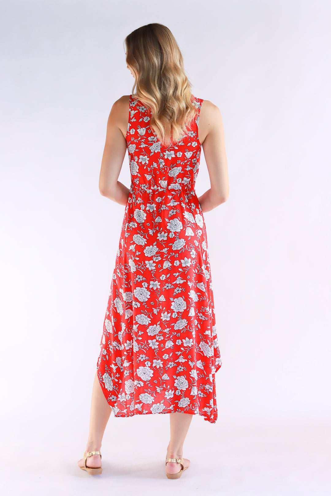 Dahlia Floral Red Maxi Dress