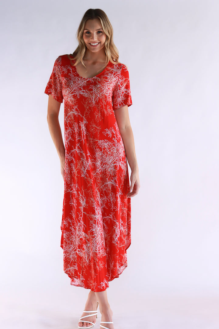 In the Festive Spirit Red Maxi Dress