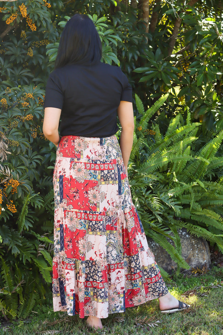 Boho Breeze Geometric Maxi Skirt