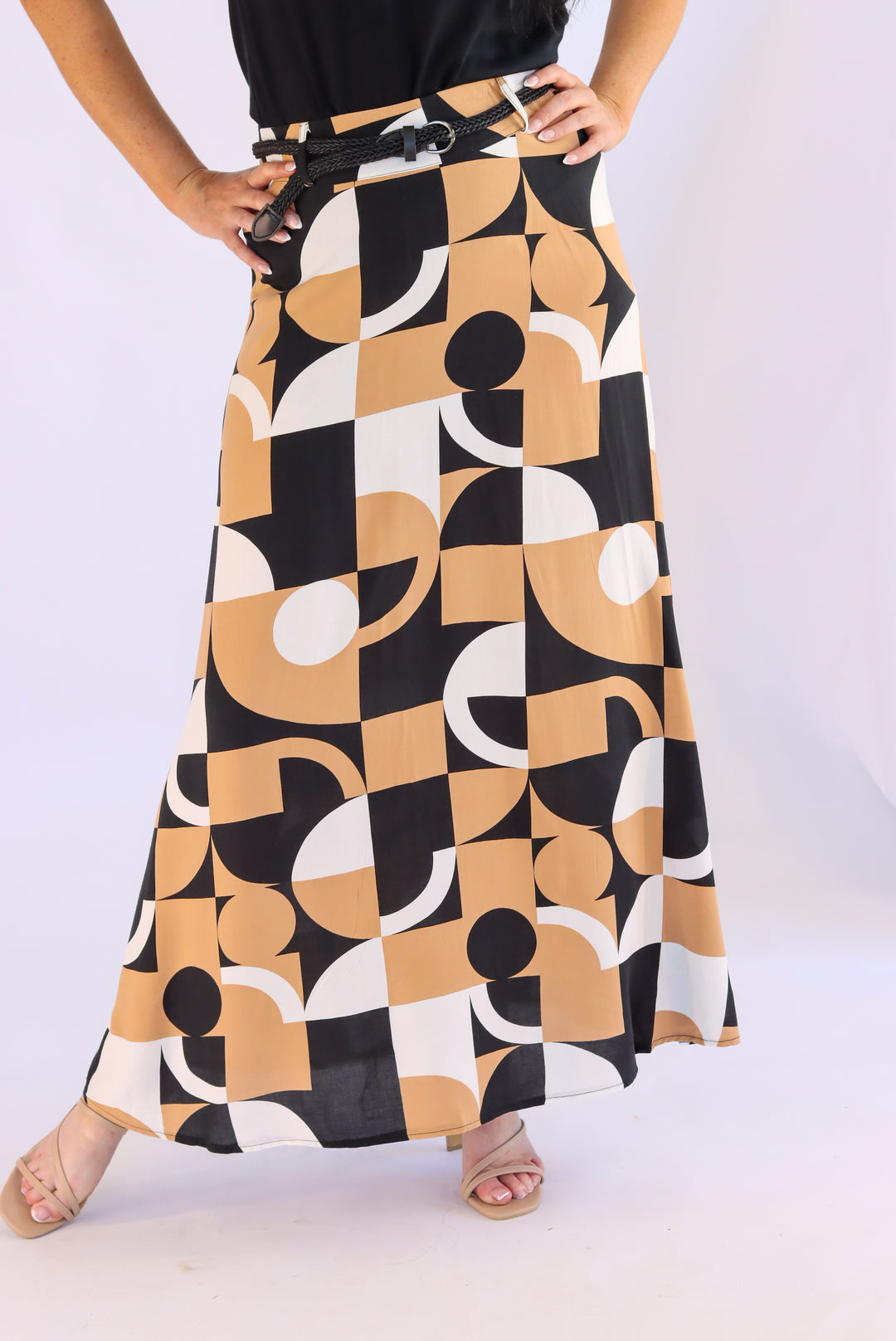 Urban Mosaic A-Line Maxi Skirt