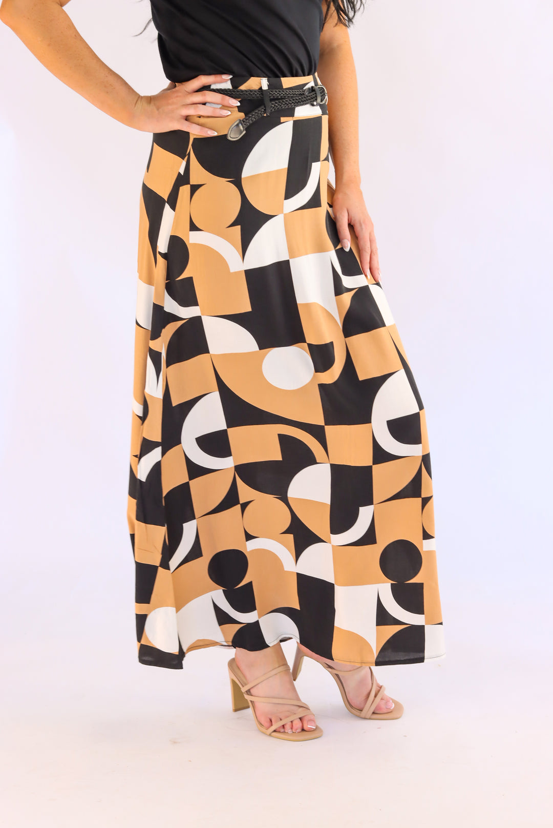 Urban Mosaic A-Line Maxi Skirt