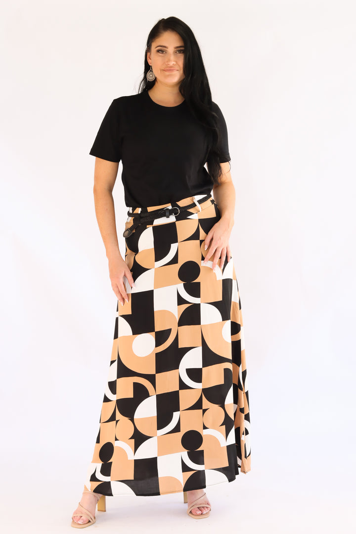 Urban Mosaic A-Line Maxi Skirt
